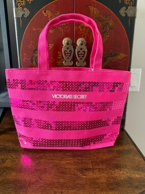 Victoria's Secret Vibrant Mini Pink Sequin Tote NWT